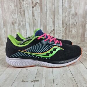 Saucony PWRRUN Men's Running Shoes‎ Black Neon Pink Orange Size 10 Athletic
